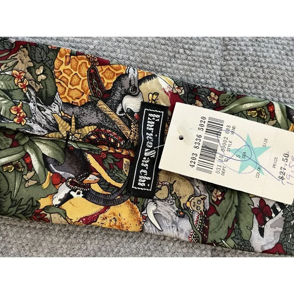 New NWT Enrico Sarchi Tie African Animals  Made in Italy Men's Designer Silk Tie - Picture 6 of 6